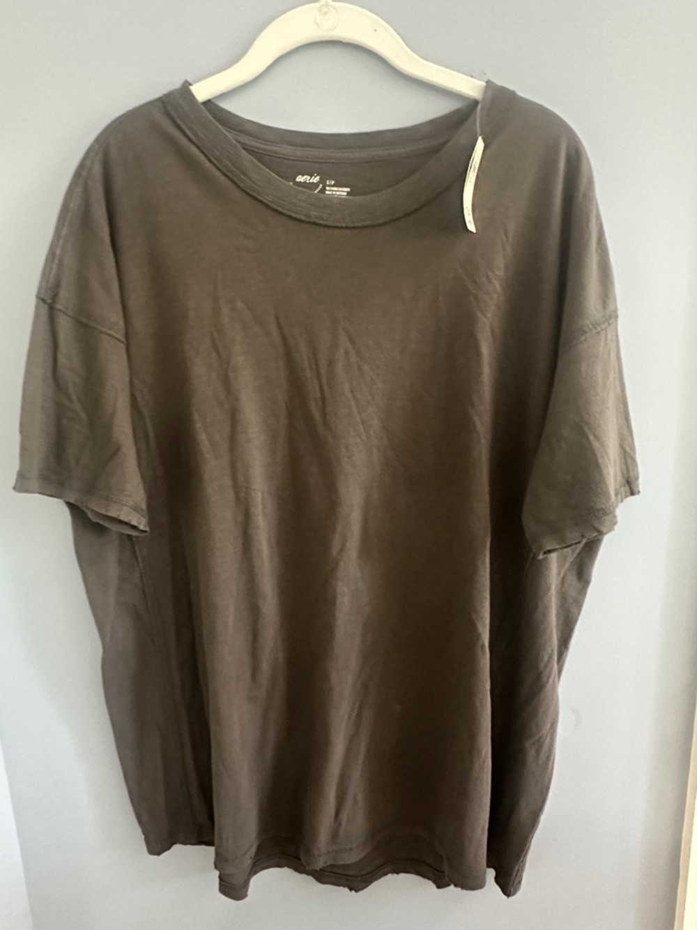 aerie Oversized Short Sleeve Tee in dark gray